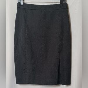 Altuzarra Black Textured Fabric Faux Snake Print Midi Skirt. 10